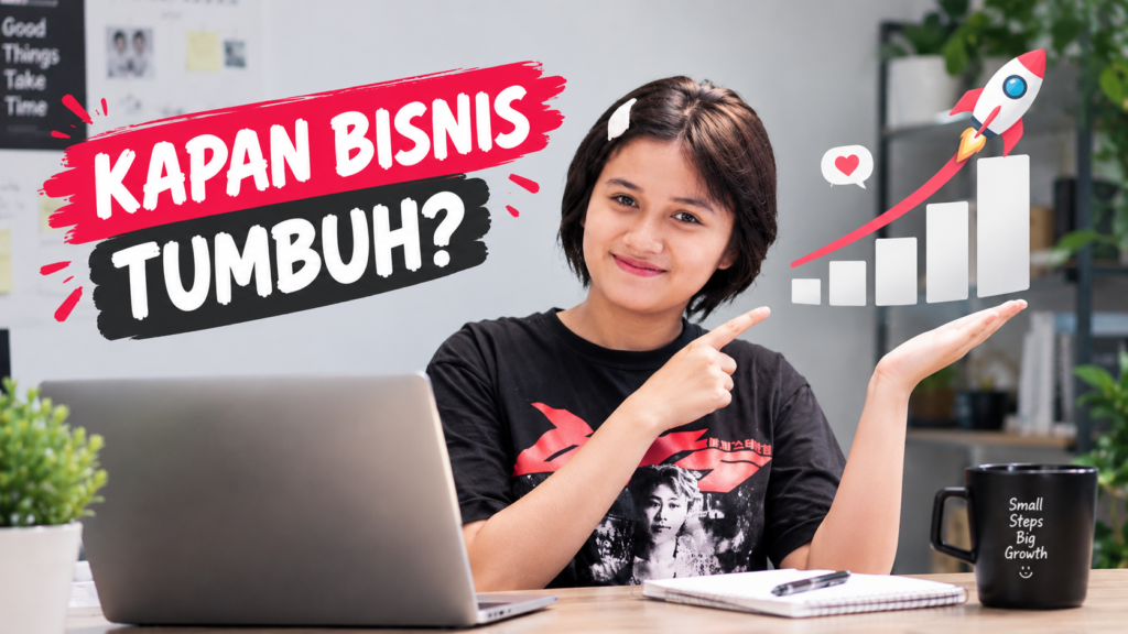 Ilustrasi kapan bisnis tumbuh dengan strategi media sosial yang konsisten